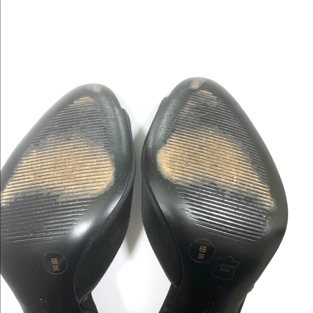 BCBG Satin D’Orsay Open Toe Pumps - Picture 7 of 11